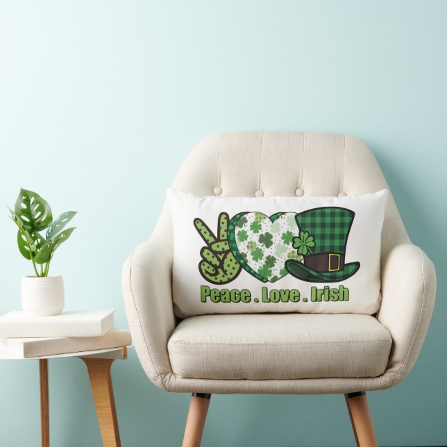 Peace Love Irish Throw Pillow – Cosy & Stylish (Chair)