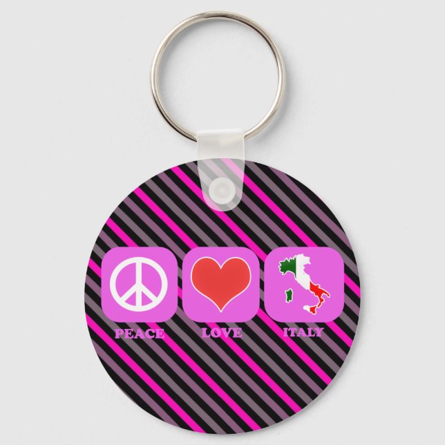Peace Love Italy Key Ring (Front)