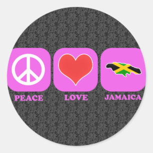 Peace Love Jamaica Classic Round Sticker