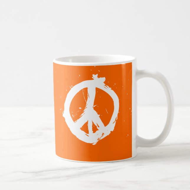 Peace. Love. Java. Mug - Orange (Right)