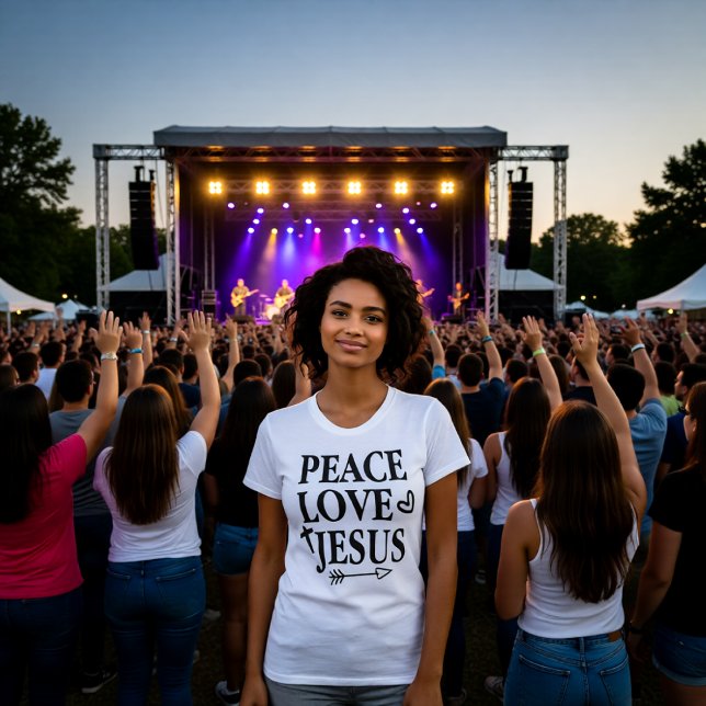 Peace Love Jesus Bold Faith Statement Tee (Creator Uploaded)