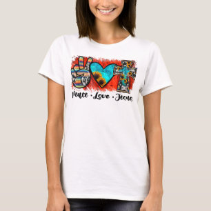 Peace Love Jesus Funny Christian, Love Like Jesus  T-Shirt