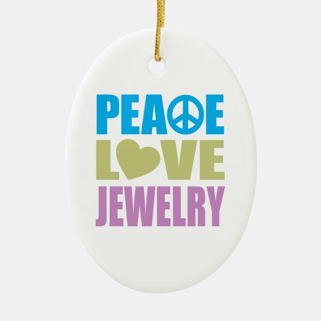 Peace Love Jewellery Ceramic Tree Decoration (Front)