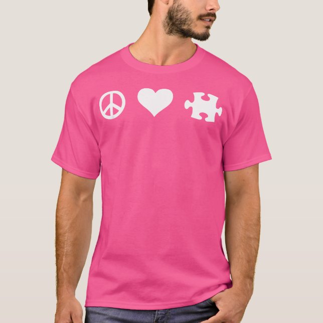 Peace Love Jigsaw Puzzle T-Shirt (Front)