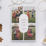 Peace Love Joy 4 Photo Modern Minimalist Christmas Holiday Card<br><div class="desc">Peace Love Joy: a modern Christmas card with a contemporary design and a 4 photo collage.</div>