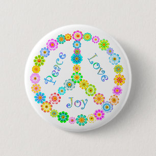 Peace Love Joy 6 Cm Round Badge