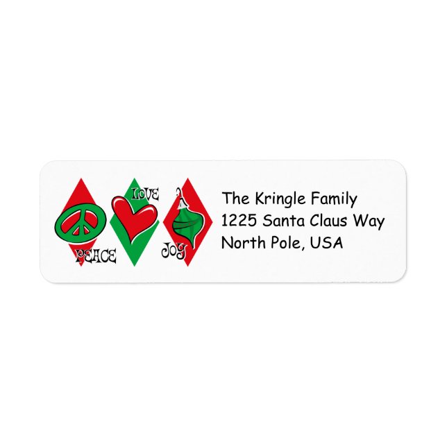 Peace Love Joy Address Label (Front)