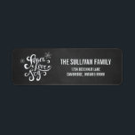 Peace, Love & Joy Chalkboard Holiday Address Label<br><div class="desc">Peace,  Love and Joy Rustic Chalkboard Holiday Address Label 
 Customisable holiday label featuring whimsical script of "PEACE,  LOVE AND JOY" and a chalkboard background.</div>