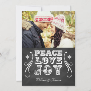 PEACE LOVE JOY Chalkboard Holiday Flat Card