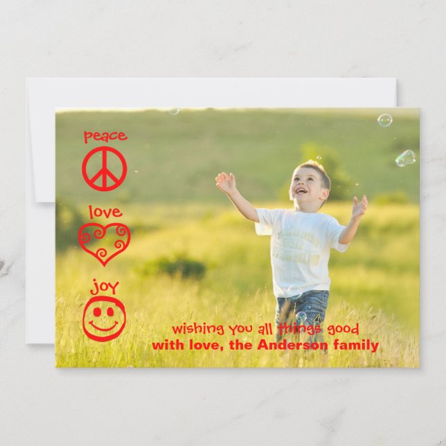 Peace, Love, Joy - Christmas Card (Front)