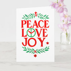 Peace Love Joy Christmas Festive Holiday Card