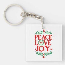 Peace Love Joy Christmas Festive Holiday  Key Ring