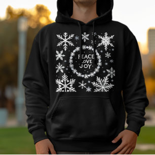 Peace Love Joy Christmas Festive Hoodie