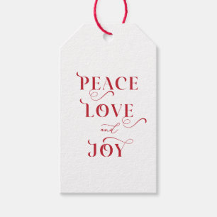 Peace, Love & Joy Christmas Holiday Gift Tag