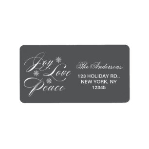 PEACE, LOVE, JOY CHRISTMAS HOLIDAY GREY LABEL