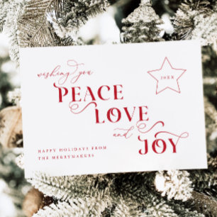 Peace Love Joy Christmas Holiday Photo Card