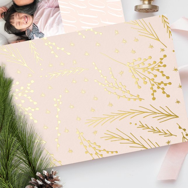 PEACE LOVE JOY Christmas Pine Needles Photo Back (Creator Uploaded)