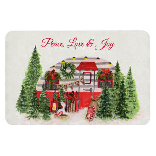 Peace Love & Joy Christmas Trailer Camper Magnet