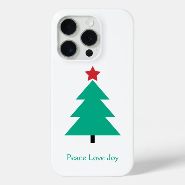 Peace Love Joy Christmas Tree Customisable Case-Mate iPhone Case (Back)