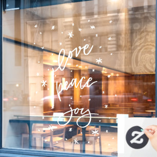 Peace Love Joy Christmas, Winter Window Cling