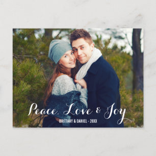 Peace Love & Joy Couple Photo Postcard W