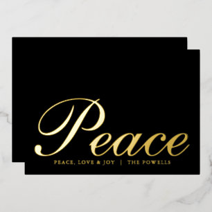Peace Love Joy Elegant Typography Black and Gold