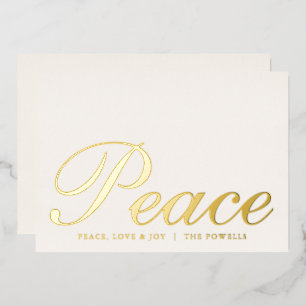 Peace Love Joy Elegant Typography Ivory and Gold