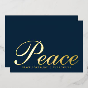 Peace Love Joy Elegant Typography Navy Blue Gold