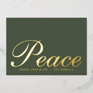 Peace Love Joy Elegant Typography Sage Green Gold