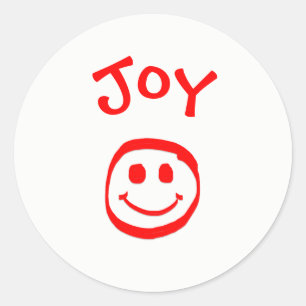 Peace, Love, Joy Face - Circle Sticker