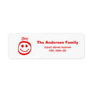 Peace, Love, Joy Face  - Return Address Label