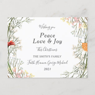 Peace Love Joy Family Merry Christmas Postcard