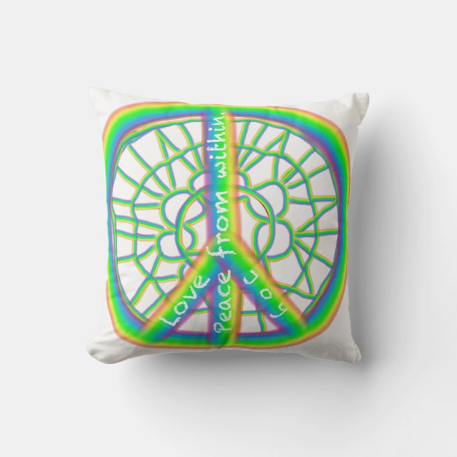 Peace, Love, Joy From Within Cushion (Front)