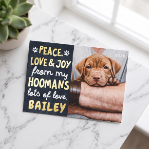 Peace, Love & Joy Funny Modern Pet Custom Photo