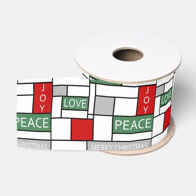 Peace, love, joy grosgrain ribbon (Spool)