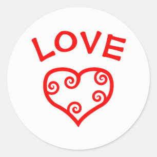 Peace, Love, Joy Heart - Circle Sticker
