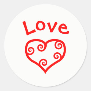 Peace, Love, Joy Heart - Circle Sticker
