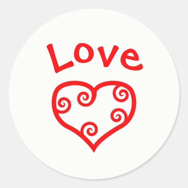 Peace, Love, Joy Heart - Circle Sticker (Front)