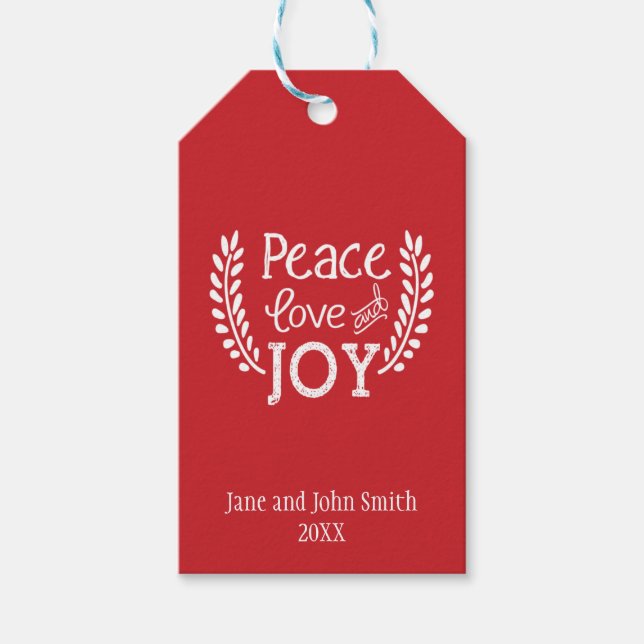 Peace Love Joy | Holiday Gift Tag (Front)