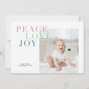 Peace Love Joy Holiday Photo Card