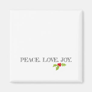 Peace Love Joy Holly Merry Christmas Holiday Magnet