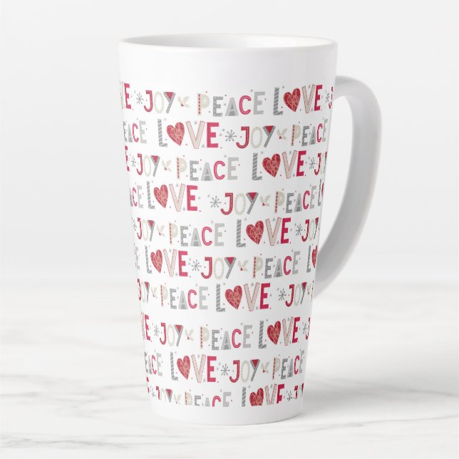 Peace Love Joy Latte Mug (Right Angle)