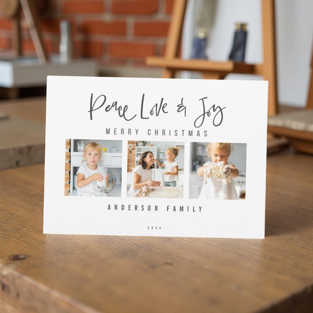Peace Love & Joy Merry Christmas Photo Holiday Card (Creator Uploaded)