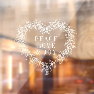 Peace, love joy mistletoe Christmas white