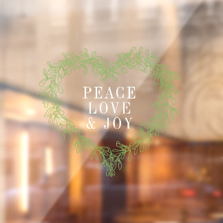 Peace, love joy mistletoe Christmas white green