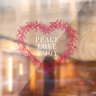 Peace, love joy mistletoe Christmas white red