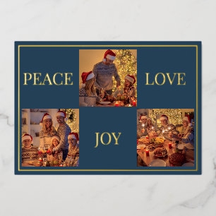 Peace Love & Joy Modern Minimal Family Photo Real 