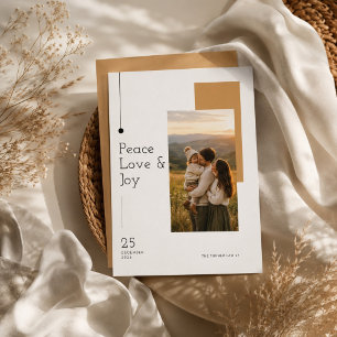 Peace Love Joy Modern Minimalist Christmas Photo Holiday Card