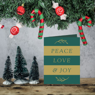 Peace, Love & Joy Modern Photo Christmas Holiday Card