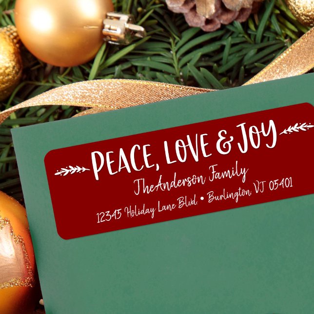 Peace Love Joy Modern Typography Name Burgundy Red (Creator Uploaded)